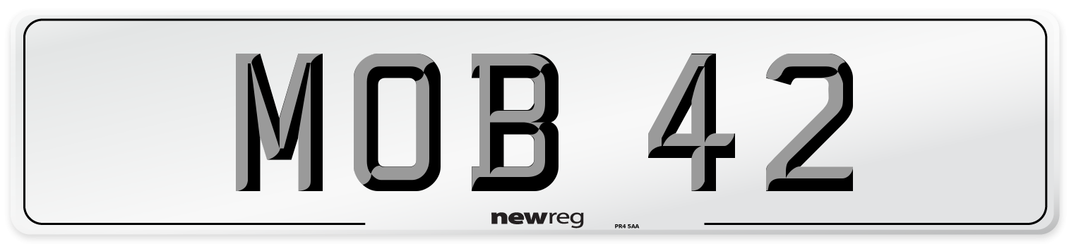 MOB 42 Number Plate from New Reg